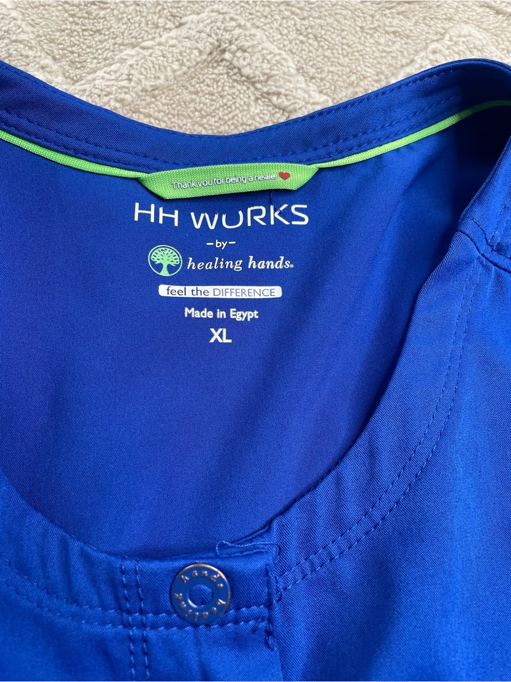 HH Works Women's Royal Blue Snap-Front Medical Jacket~ Sz XL - Picture 2 of 10